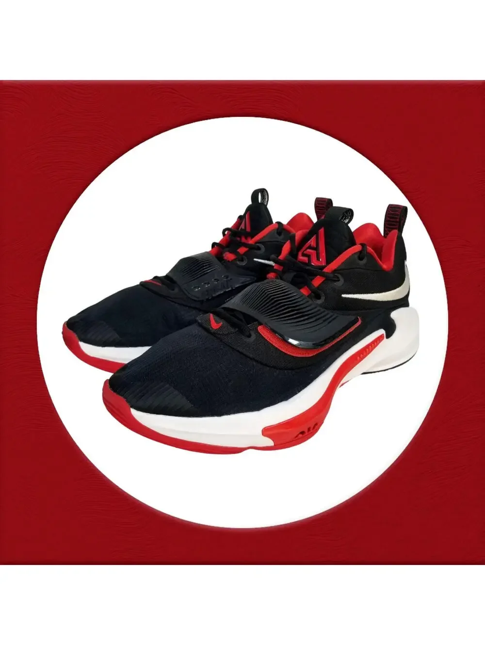 Men's Nike Zoom Freak 3 Basketball Shoes Black/Red/White DA0694 003 Size 13